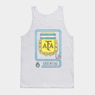 Argentina / 70s Vintage Faded-Style Soccer Design Tank Top